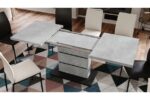 Spisebord PIANO Lys Beton Sort 120 - 160 - 200 cm - Billede 5