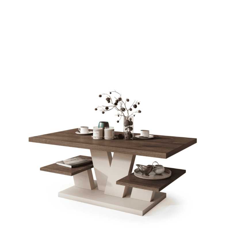 VIVA Sofabord | Brun Eg & Champagne-Beige | Moouey